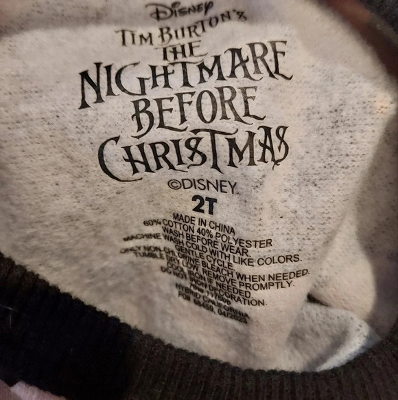Disney The Nightmare Before Christmas Halloween Fleece Top and Bottom Set 2T - Picture 5 of 9